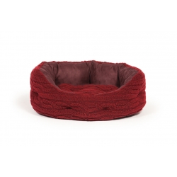 Small+ Red Dog / Cat Slumber Bed - Danish Design Bobble Damson 18" 45cm